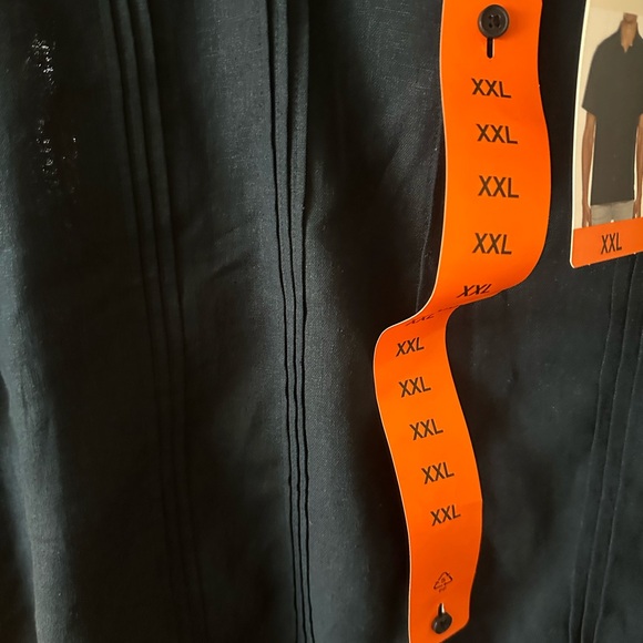 Scotch & Soda NWT Men’s XXL Navy Blue Linen Blend Pleated Button Down Shirt - Picture 2 of 7